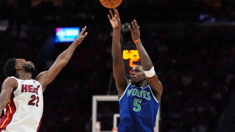Anthony Edwards scores 45, Wolves roll past Heat 131-106 to spoil Giannis' opener — KARE 11 Sports — Gopher, Siesta Key Sports news